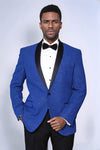 Shawl Lapel Navy Blue Men Prom Blazer - Wessi