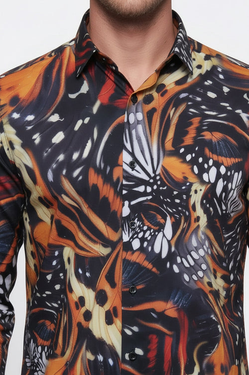Animal Patterned Long Sleeves Multicolor Men's Shirt - Wessi