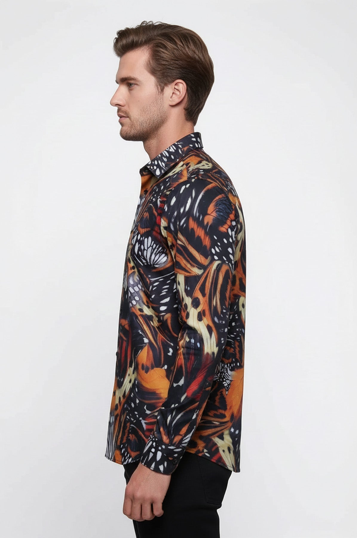 Animal Patterned Long Sleeves Multicolor Men's Shirt - Wessi