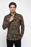 Animal Patterned Long Sleeves Multicolor Men Shirt - Wessi