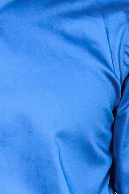 Cotton Satin Slim Fit Blue Men Shirt - Wessi