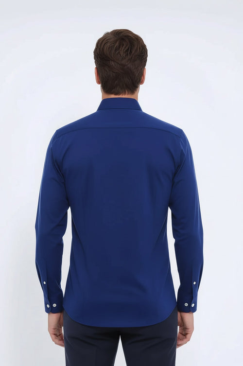 Indigo Blue Slim Fit Men's Shirt | Wessi