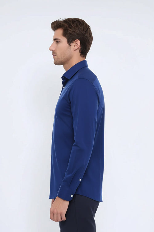 Indigo Blue Slim Fit Men's Shirt | Wessi
