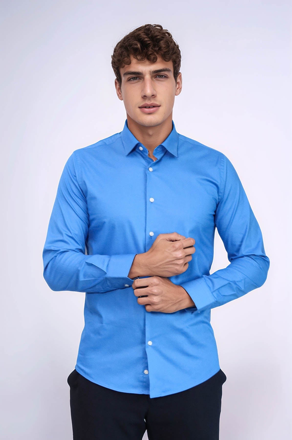 Blue Slim Fit Men's Shirt | Wessi