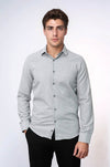 Slim Fit Plain Light Grey Men Lumberjack Shirt - Wessi