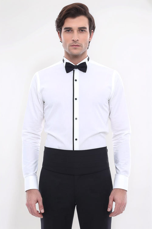 Cream Tuxedo Shirt - Wessi