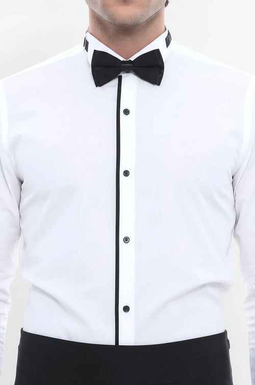Cream Tuxedo Shirt - Wessi