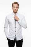 White Stand Collar Formal Shirt - Wessi