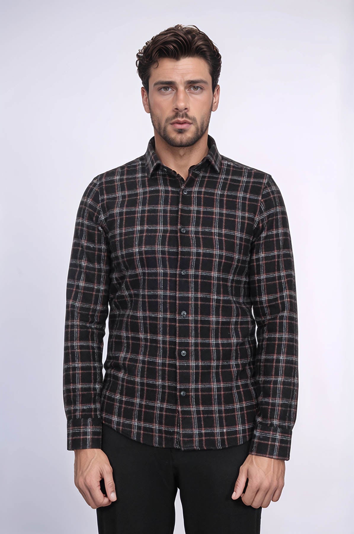 Plaid Black Men Lumberjack Shirt - Wessi