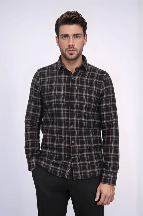 Plaid Black Men Lumberjack Shirt - Wessi