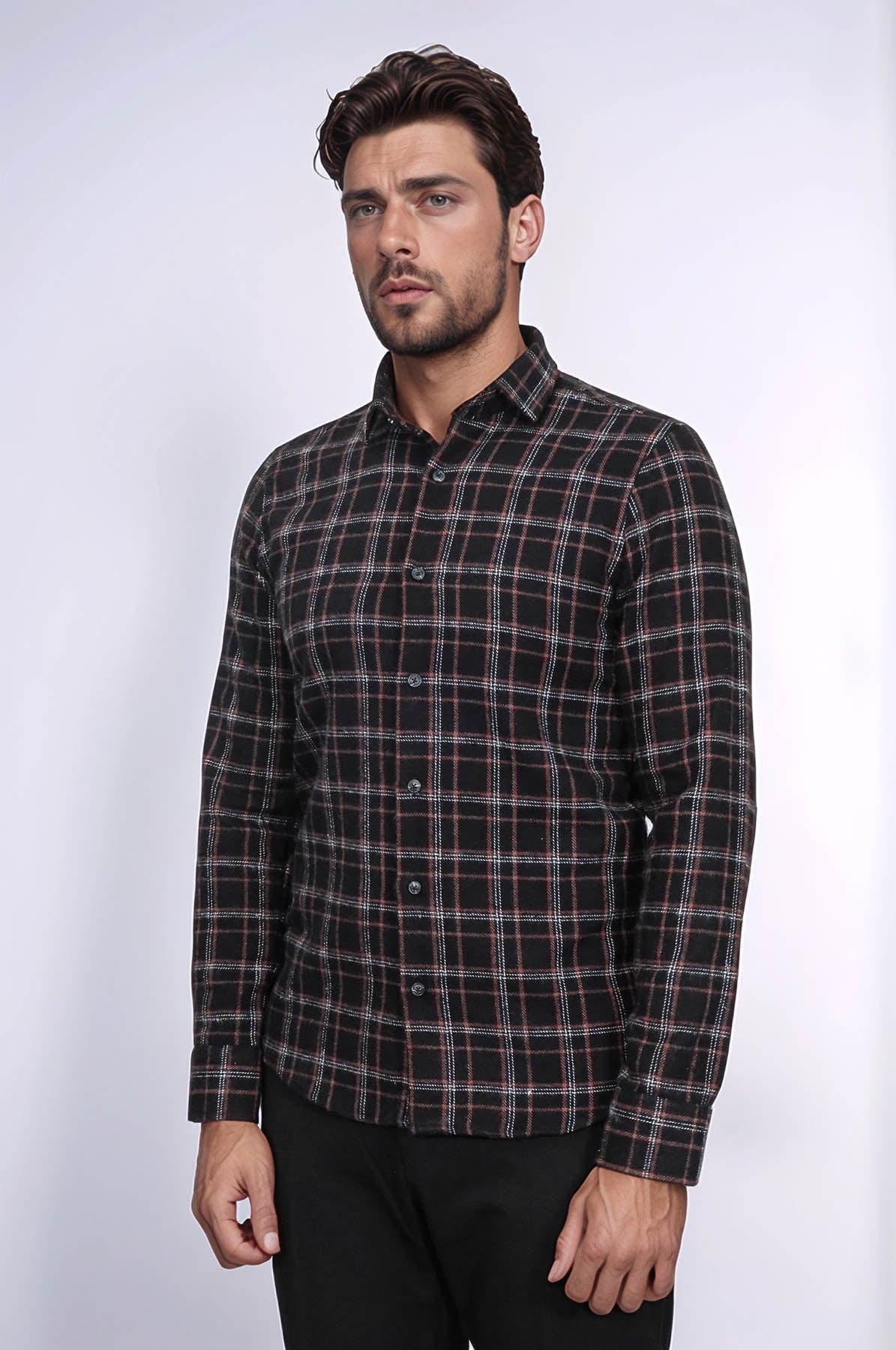 Plaid Black Men Lumberjack Shirt - Wessi