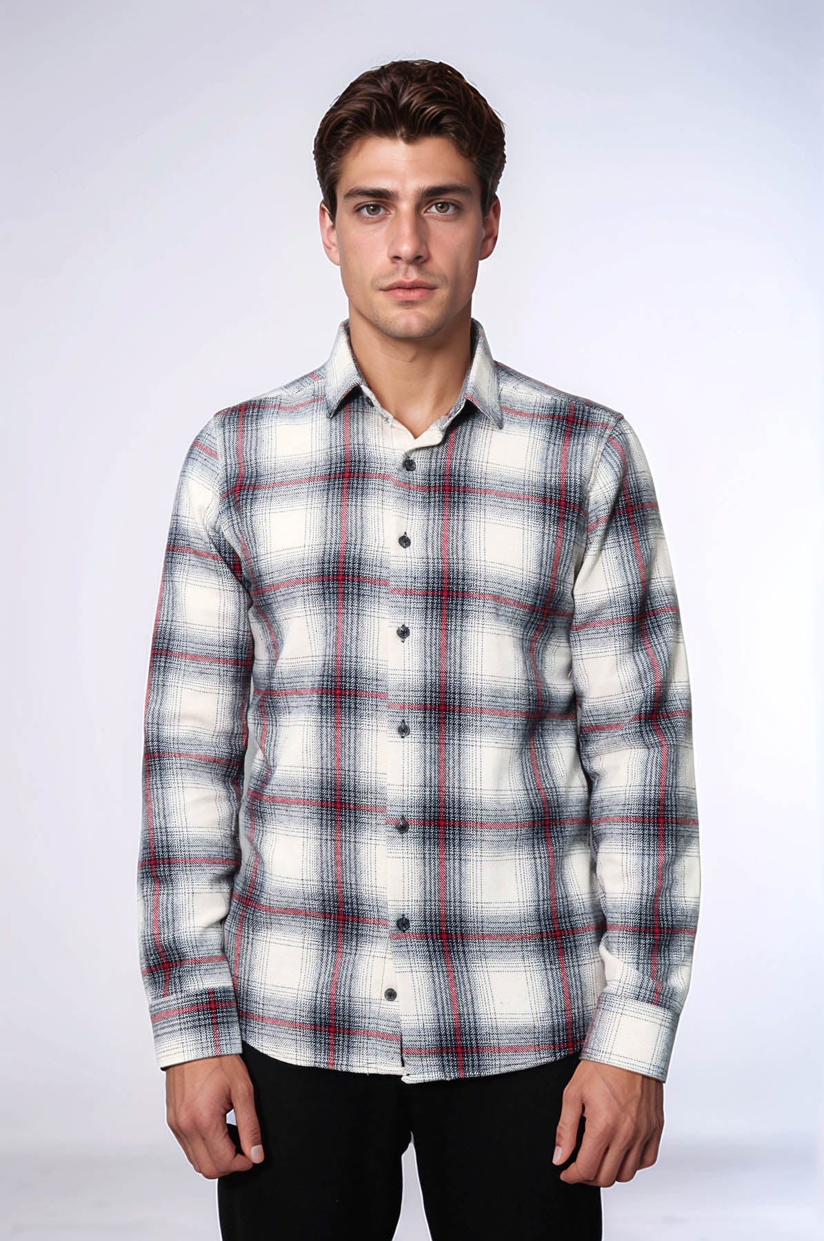 Thick Checked Grey Men Lumberjack Shirt - Wessi
