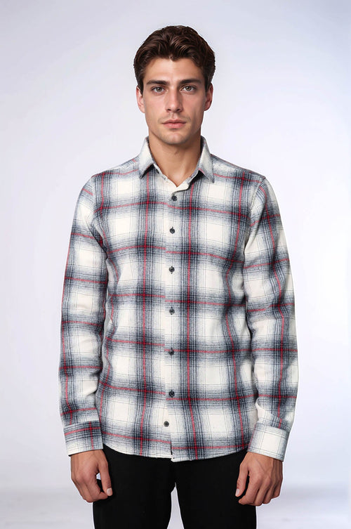 Thick Checked Grey Men Lumberjack Shirt - Wessi