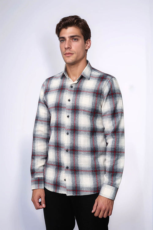 Thick Checked Grey Men Lumberjack Shirt - Wessi