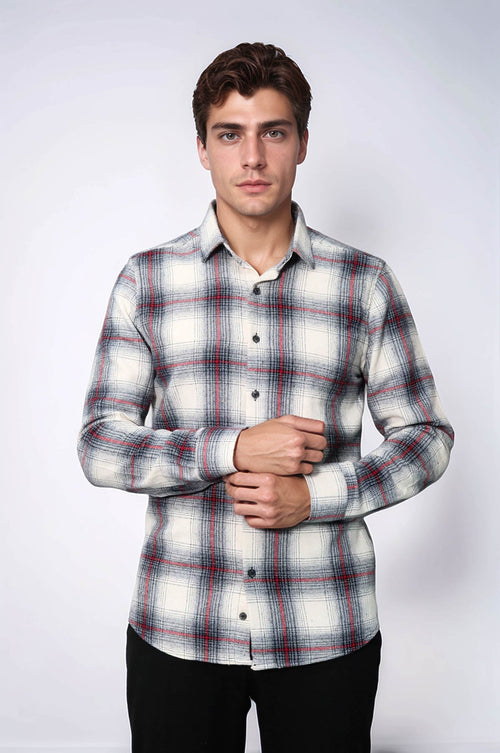 Thick Checked Grey Men Lumberjack Shirt - Wessi