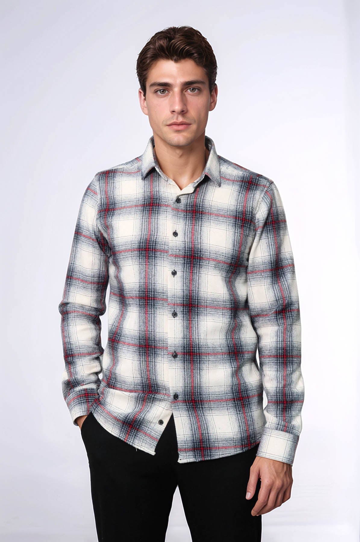 Thick Checked Grey Men Lumberjack Shirt - Wessi