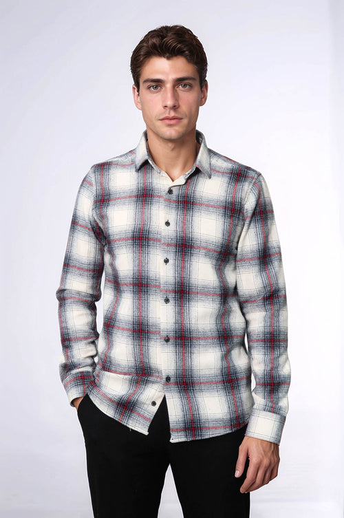 Thick Checked Grey Men Lumberjack Shirt - Wessi