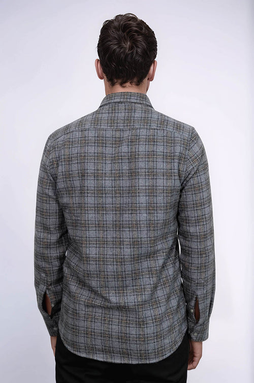 Plaid Dark Grey Men Lumberjack Shirt - Wessi