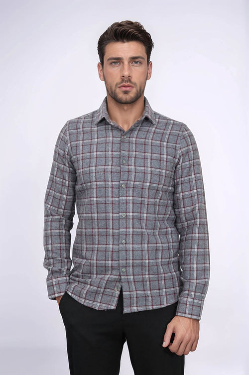 Checked Grey Men Lumberjack Shirt - Wessi