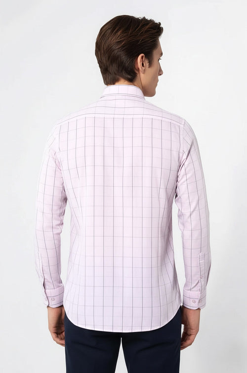 Light Pink Plaid Shirt for Men | Wessi