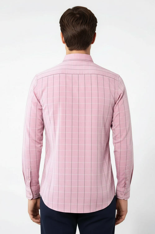 Pink Plaid Men's Shirt | Wessi