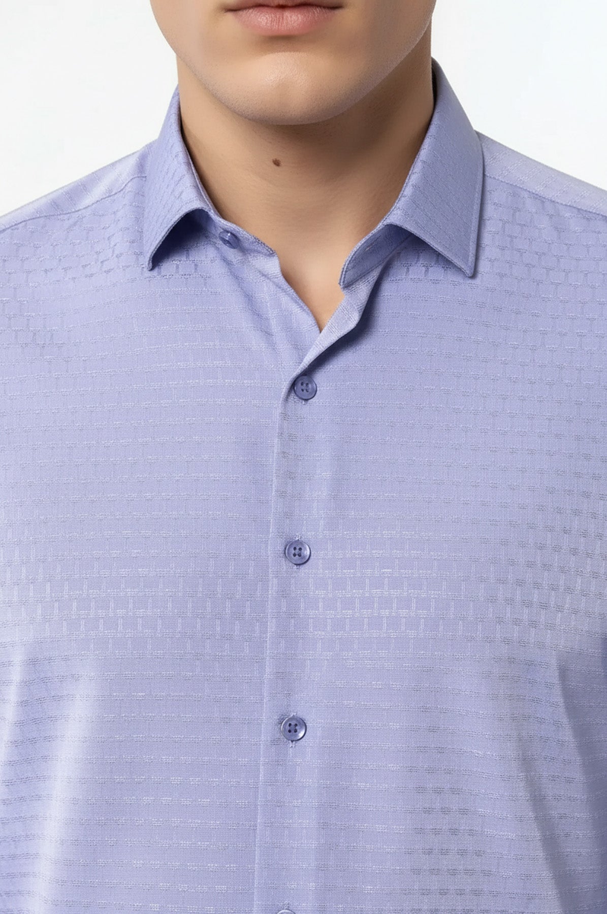 Patterned Blue Men's Long Sleeve Shirt | Wessi
