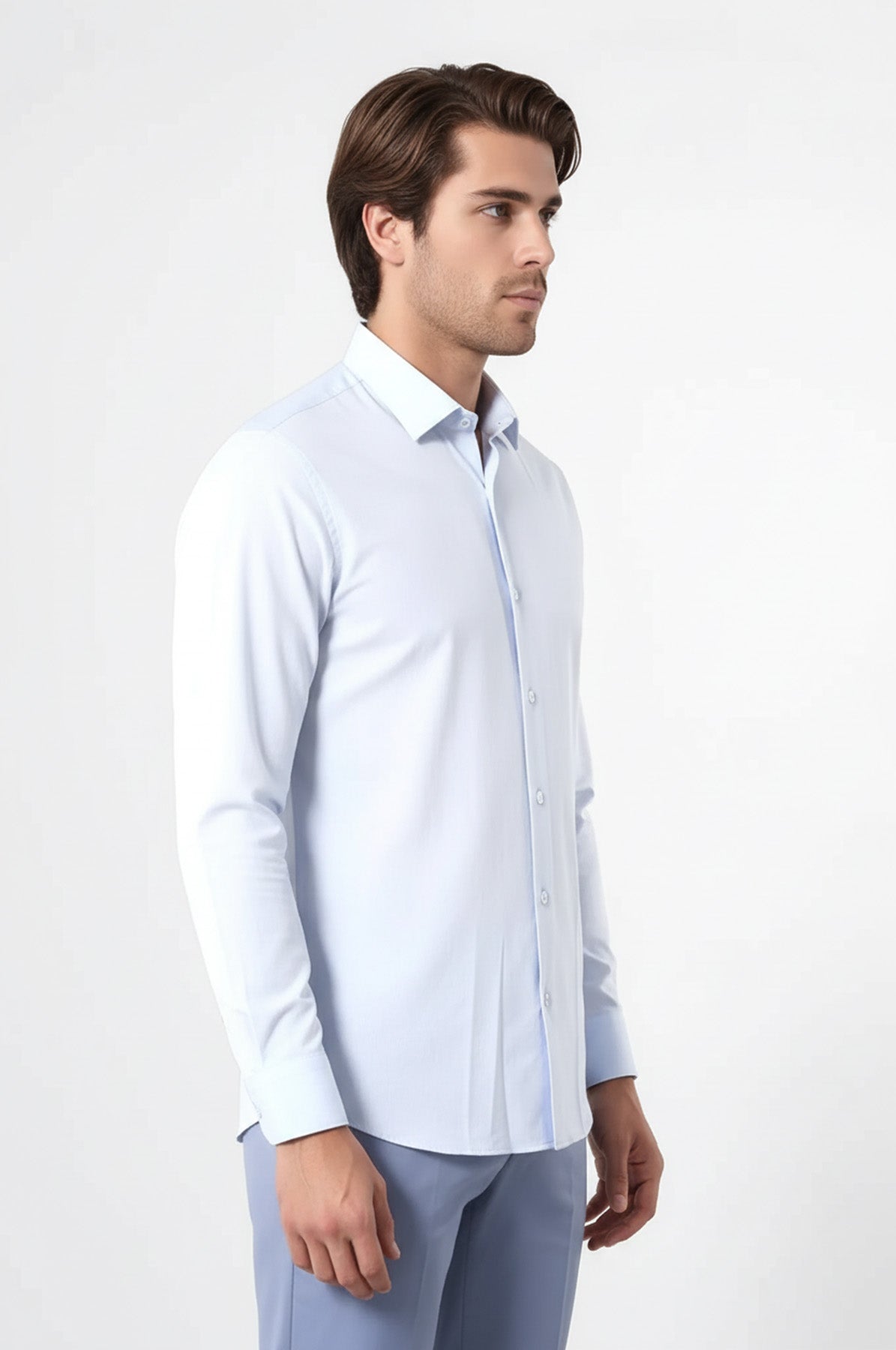 Blue Patterned Slim Fit Shirt - Wessi