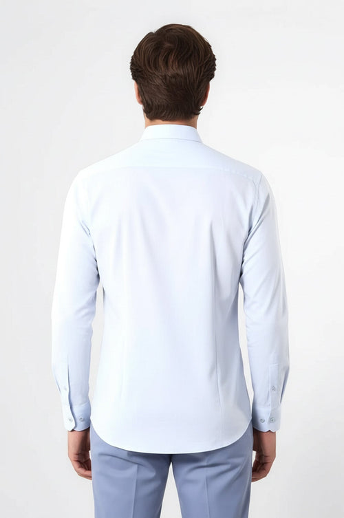 Blue Patterned Slim Fit Shirt - Wessi