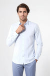 Blue Patterned Slim Fit Shirt - Wessi