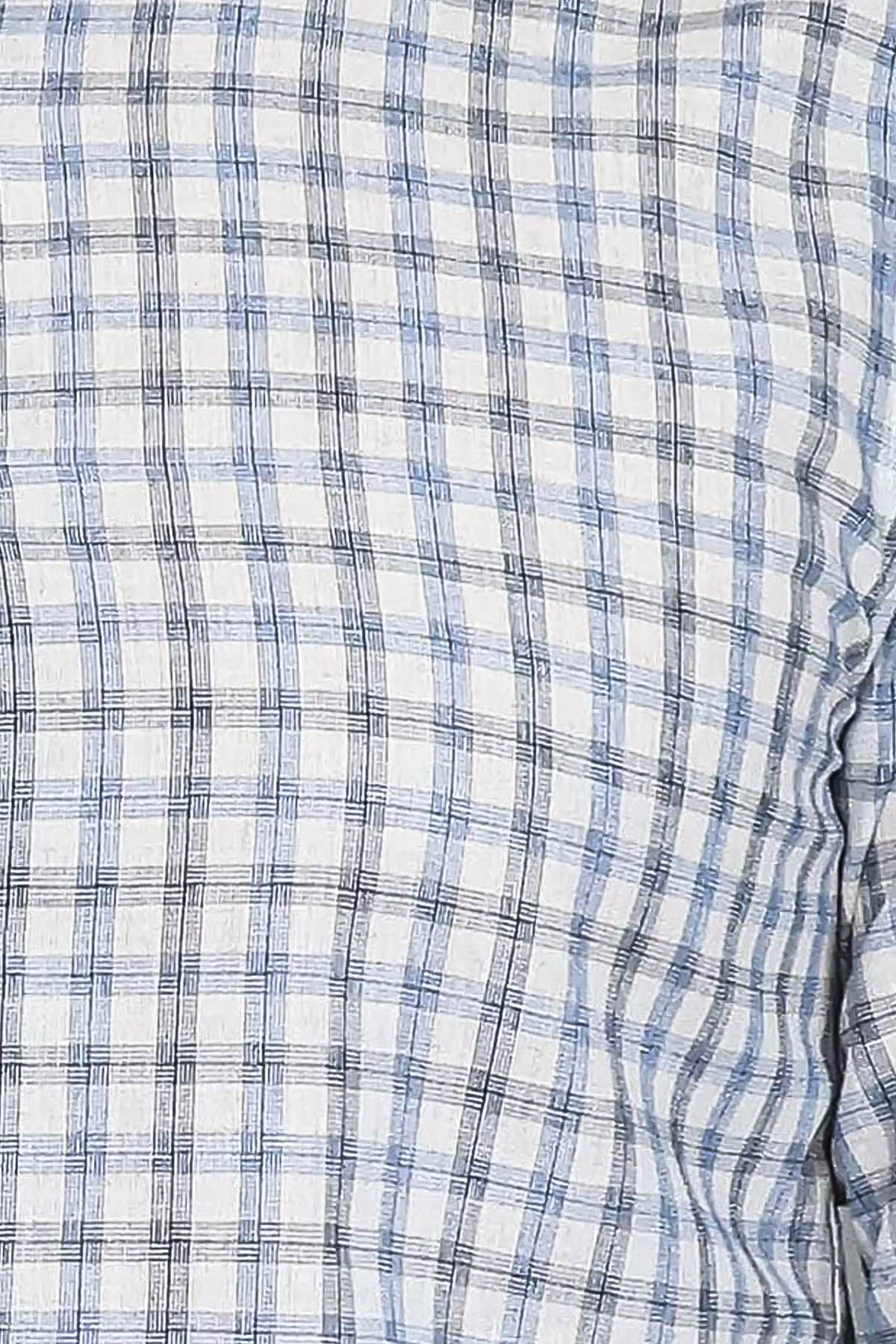 Blue Slim Fit Check Shirt - Wessi