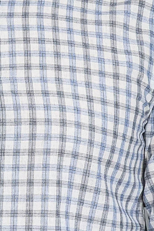 Blue Slim Fit Check Shirt - Wessi