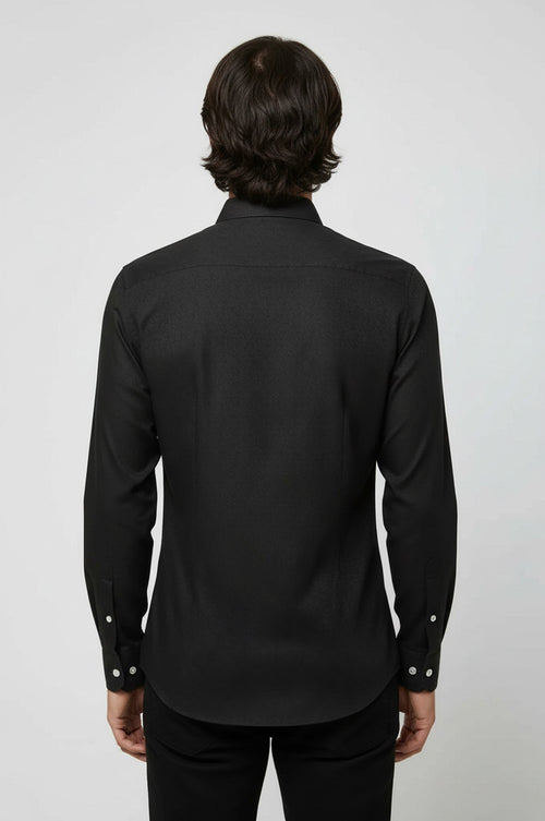 Green Self Patterned Slimfit Shirt - Wessi