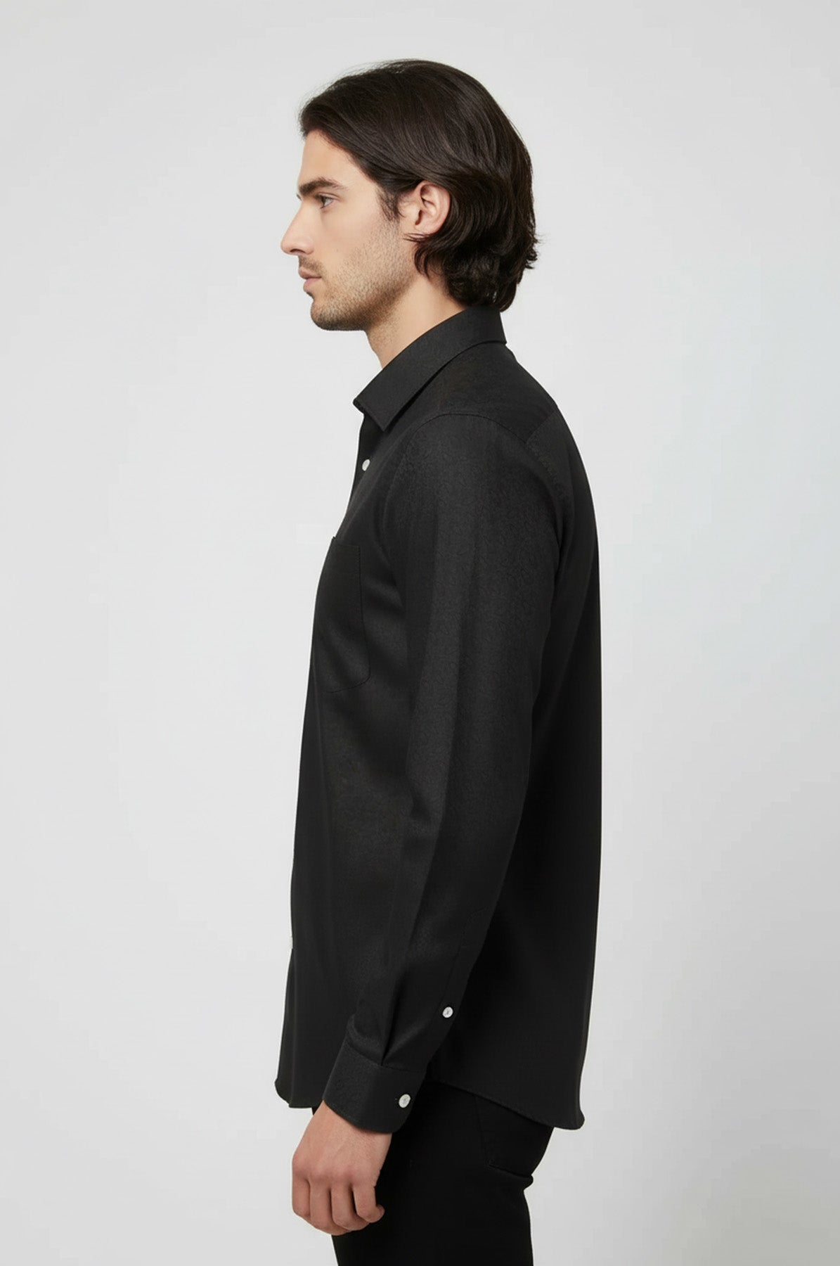 Green Self Patterned Slimfit Shirt - Wessi