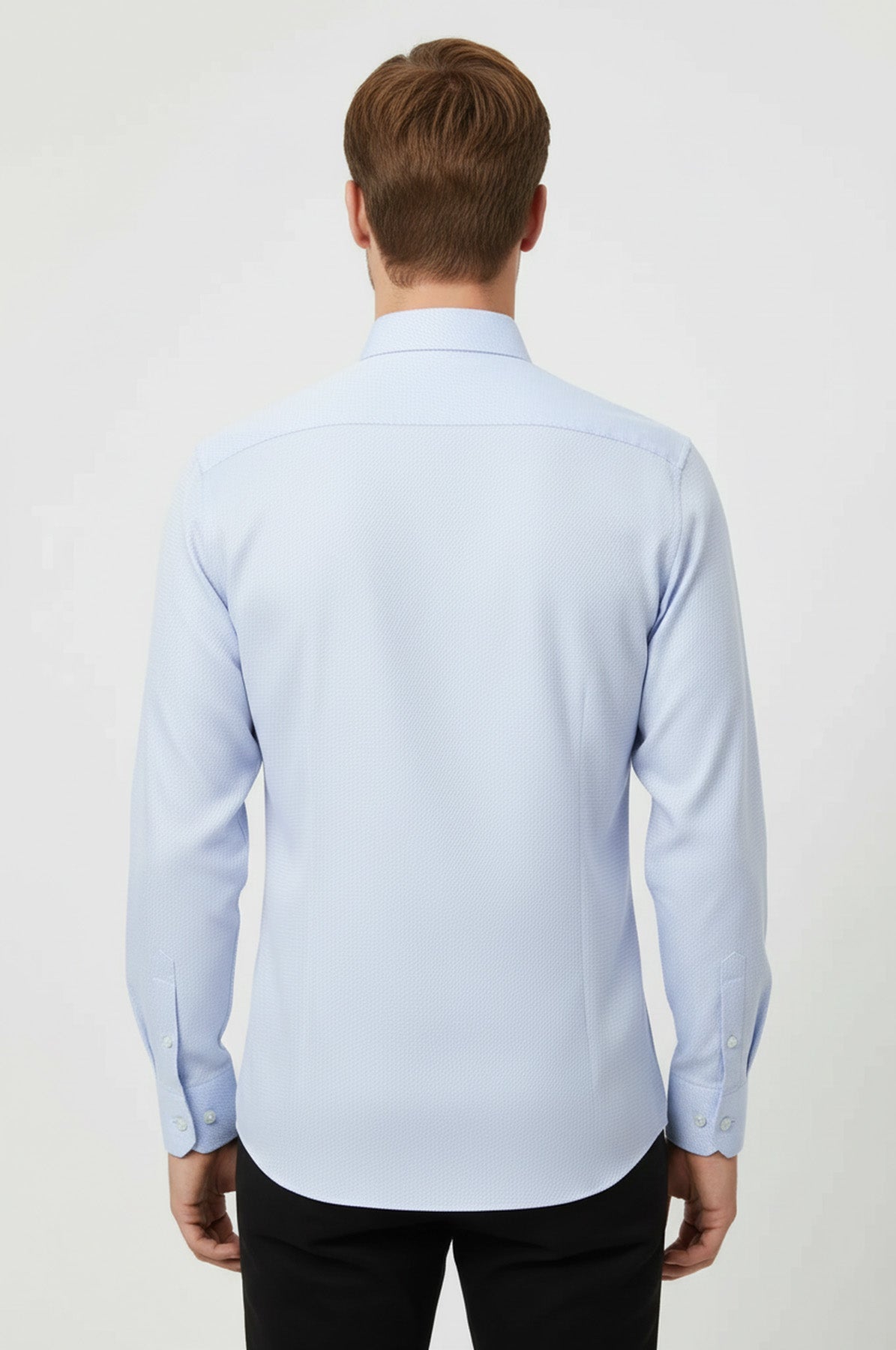 Patterned Casual Baby Blue Shirt | Wessi