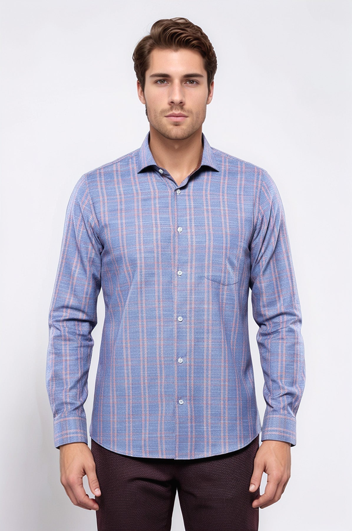 Casual Plaid Blue Shirt | Wessi