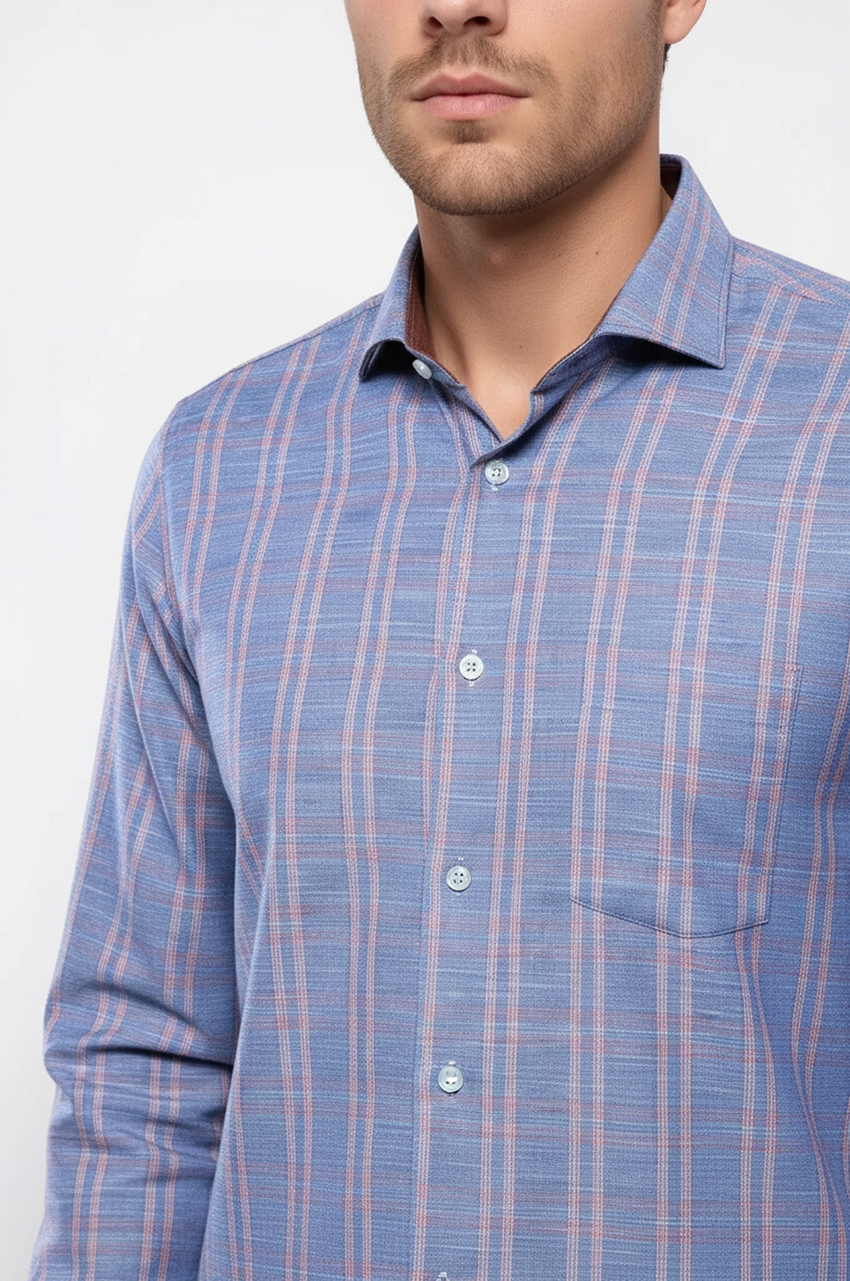 Casual Plaid Blue Shirt | Wessi