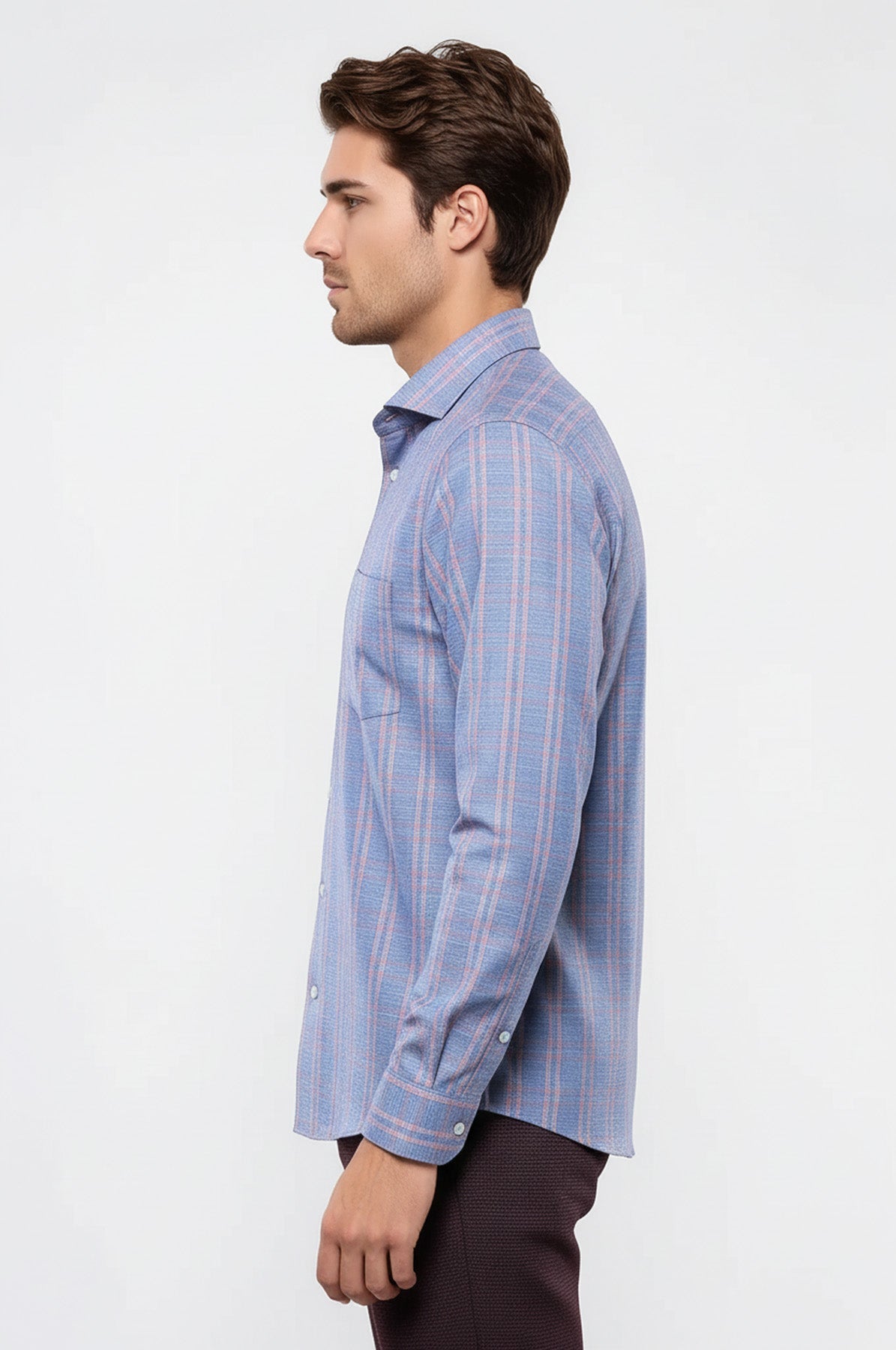 Casual Plaid Blue Shirt | Wessi