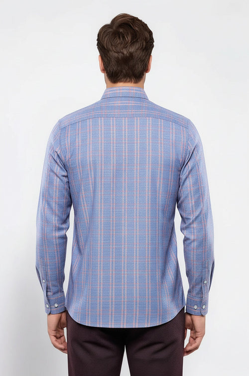 Casual Plaid Blue Shirt | Wessi