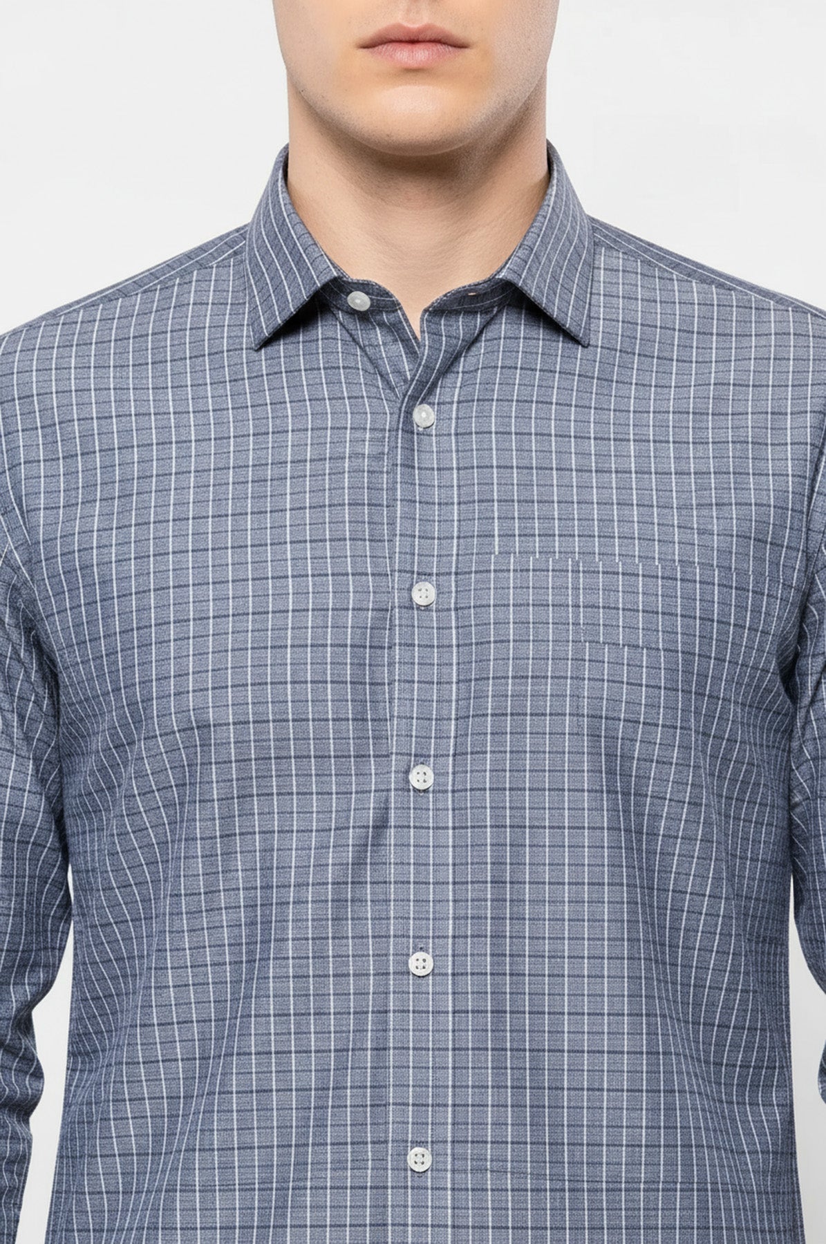 Casual Grey Plaid Shirt | Wessi