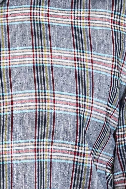 Casual Blue Plaid Shirt - Wessi
