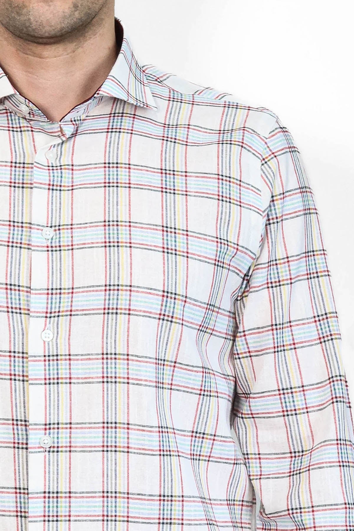 Casual White Plaid Shirt | Wessi
