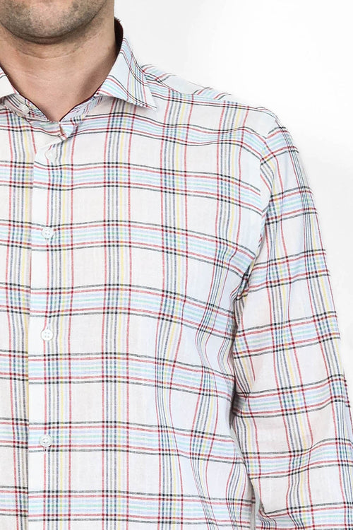 Casual White Plaid Shirt | Wessi