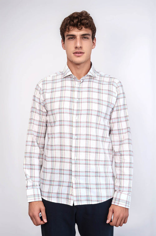 Casual White Plaid Shirt | Wessi