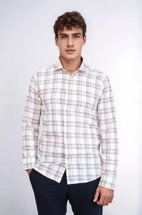 Casual White Plaid Shirt | Wessi