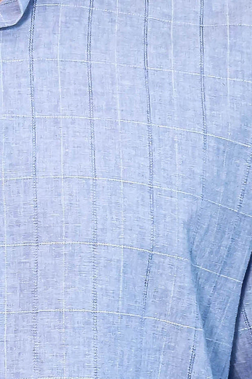 Checked Long Sleeve Blue Shirt | Wessi