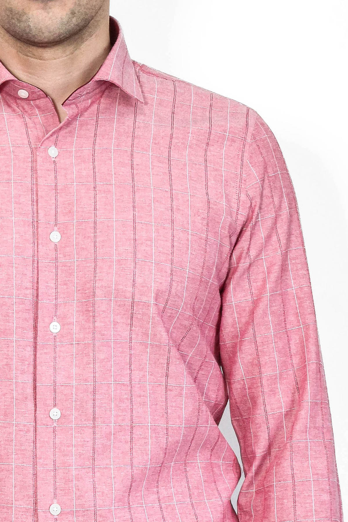 Checked Light Burgundy Men's Shirt | Wessi