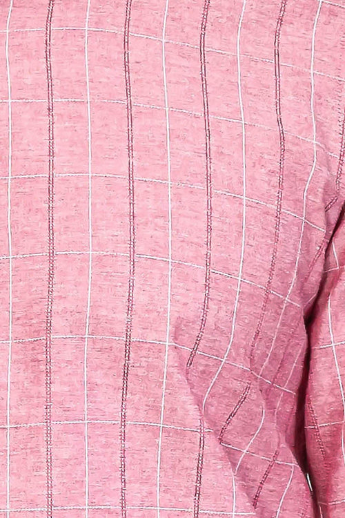 Checked Light Burgundy Men's Shirt | Wessi