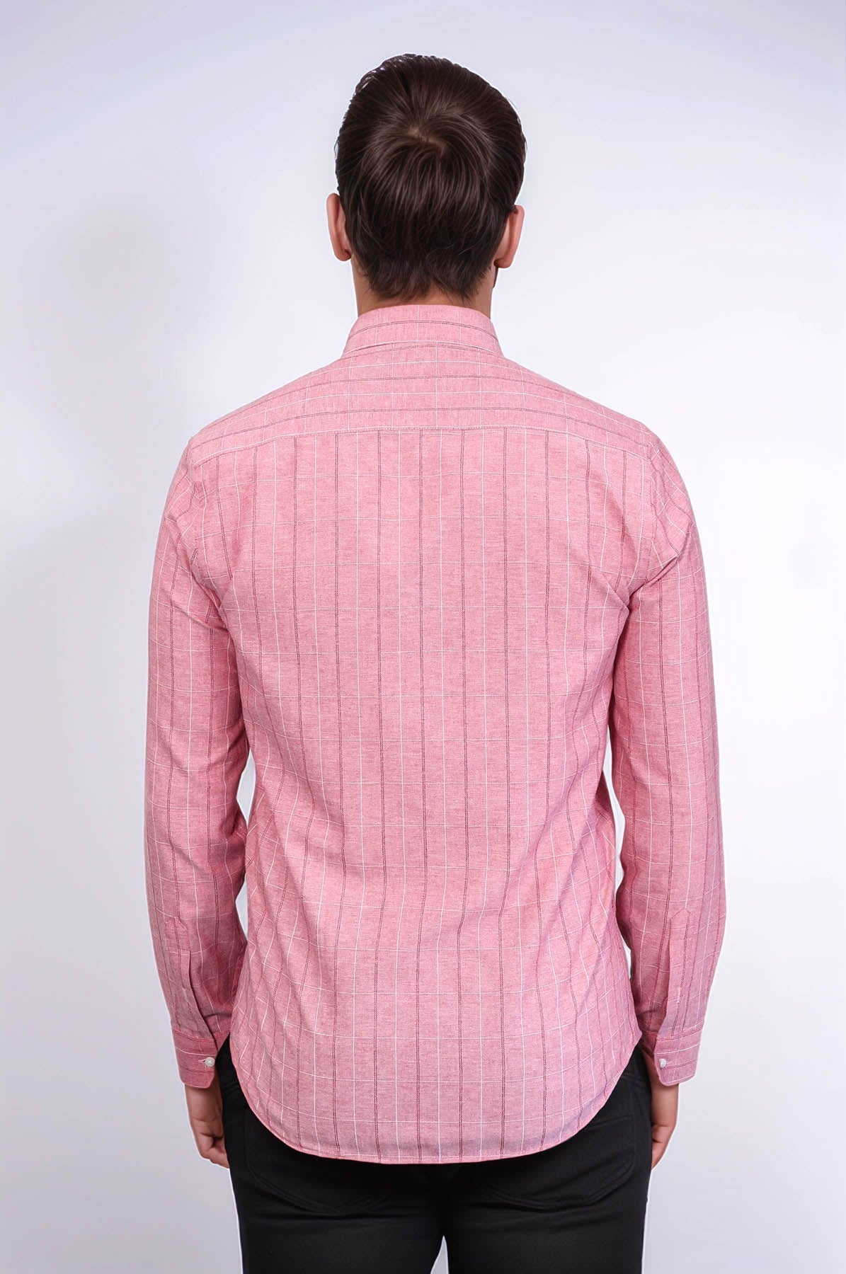 Checked Light Burgundy Men's Shirt | Wessi