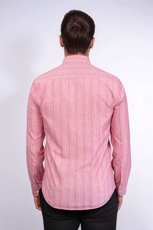 Checked Light Burgundy Men's Shirt | Wessi