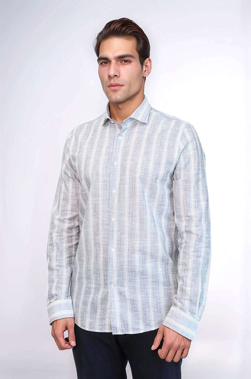 Striped Blue Men's Shirt | Wessi